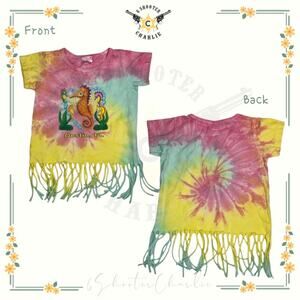 Say It With Love Toddler Souvenir Fringe Tie Dye T-shirt Girls Sz 2T 100% Cotton